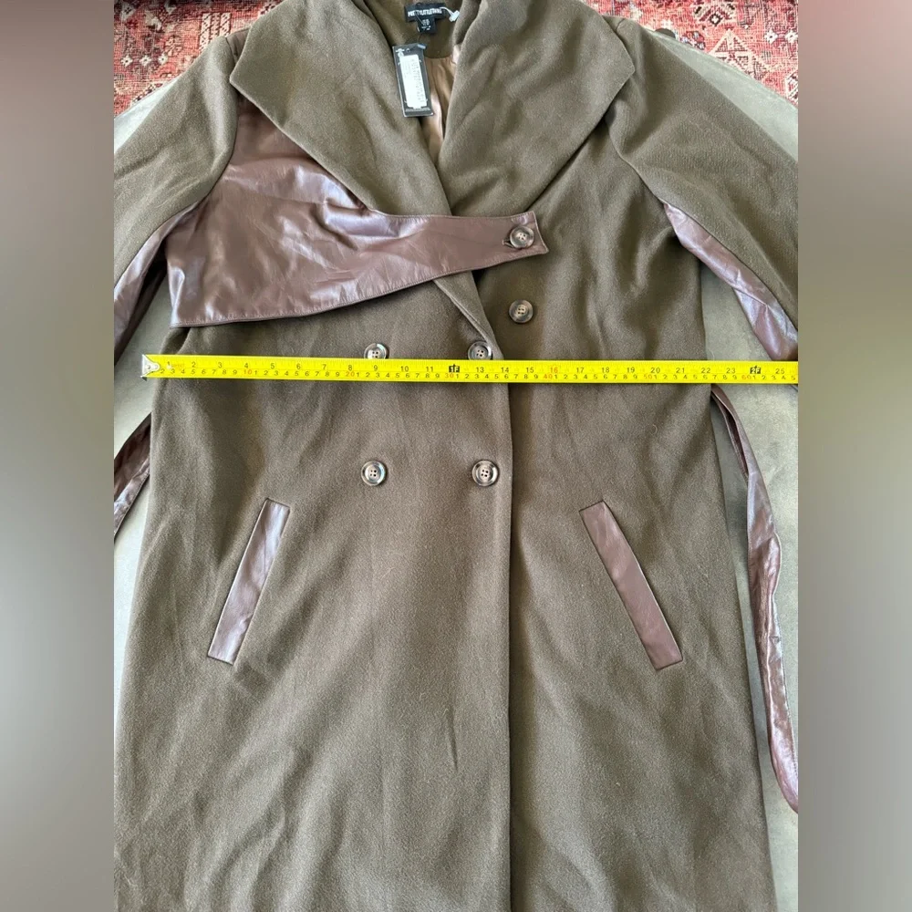 NWT Pretty Little Thing Chocolate Brown trench coat size 10. - Picture 6 of 10